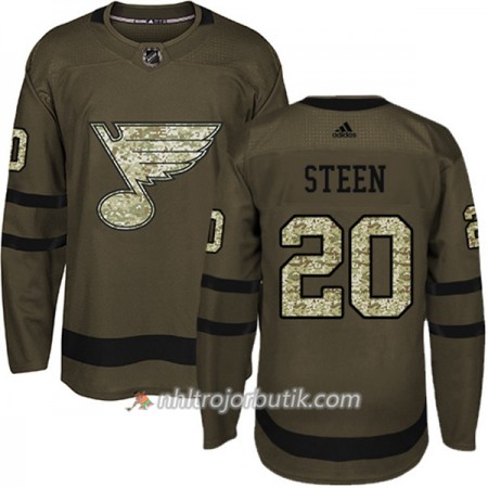 Män Ishockey St. Louis Blues Tröja Alexander Steen 20 Adidas 2017-2018 Camo Grön Authentic